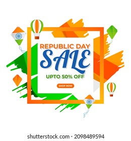 vector illustrations for Indian republic day sale banner