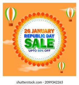 vector illustrations for Indian republic day sale banner