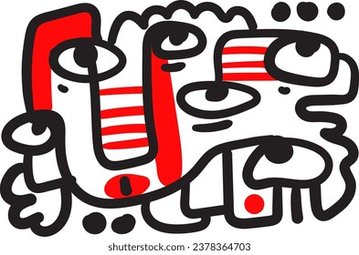 vector illustrations inspired by Picasso's Cubism, featuring abstract faces intricately outlined in black, adding a touch of sophistication to your home decor and posters.