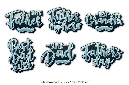 Vector illustrations for invitation, congratulation or greeting cards. 'Father's day' posters, typography design, lettering