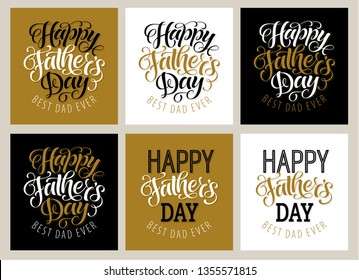 Vector illustrations for invitation, congratulation or greeting cards. Happy Father's Day calligraphic poster, typography design, holidays hand drawn lettering