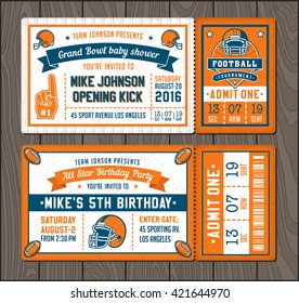 Vector illustrations for Invitation tickets for Football themed events