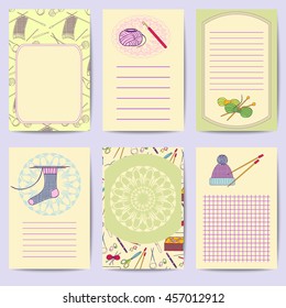 Vector illustrations of  knitting objects, handicraft, hand made. It can be used for planning, poster, scrapbook