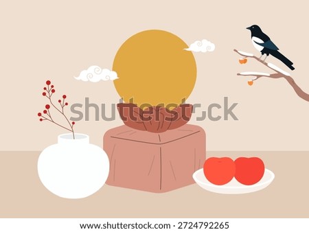 Vector illustrations of Korean traditional gifts.