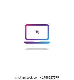 vector, illustrations. laptop logo with cool and simple style shape. electronic industry or company applying.