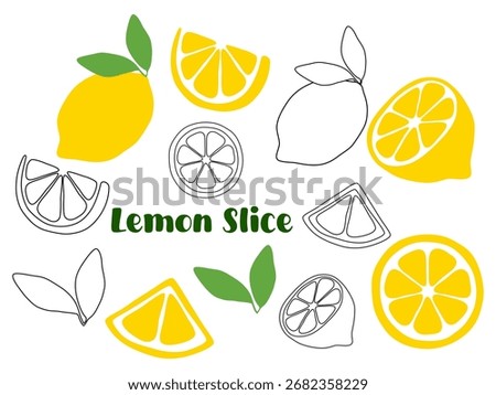 vector illustrations of lemons and leaves for banners, cards, flyers, social media wallpapers, etc. #60
