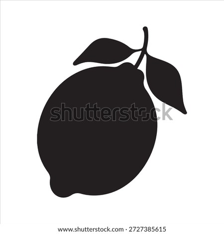 
Vector illustrations of lemons and leaves for banners, Vector Silhouette of Lemon branch with leaves and fruits