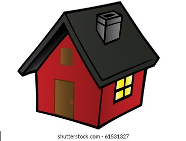 Vector illustrations  little red house