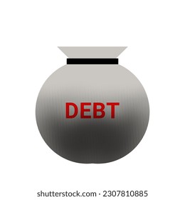 Vector illustrations and logos about debt and hard work to pay until free of debt