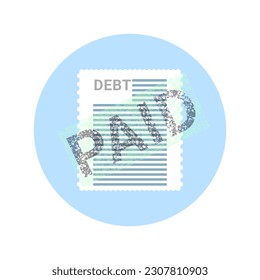 Vector illustrations and logos about debt and hard work to pay until free of debt