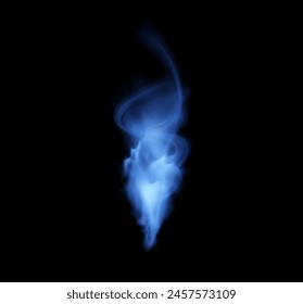 Vector illustrations of magic smoke: convey the essence of magic with a horizontal cloud of neon smoke in bright neon blue tones, with lighting effects