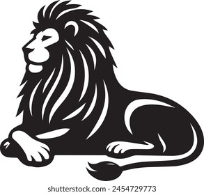 Vector Illustrations Majestic Lion Silhouette mascot.  