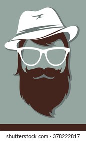Vector illustrations -- male avatar, hipster look