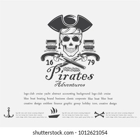 vector illustrations, marine themes, icons and logos of the skull. Pirates vector