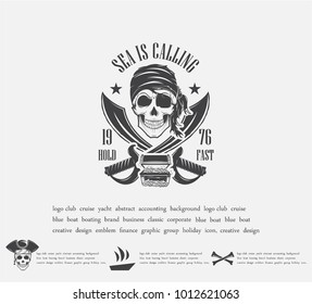 ilustraciones vectoriales, temas marinos, iconos y logos del cráneo. Vector pirata