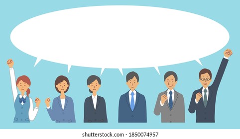 Vector illustrations of messages and slogans from employees (with speech bubbles)
