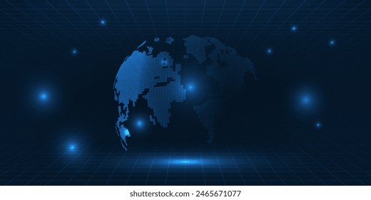 Vector illustrations of metaverse digital ecosystem.Virtualization world of future concepts.Digital communication innovation and technology concepts.