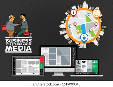 Vector illustrations of modern info graphics. Use in website, corporate report or presentation