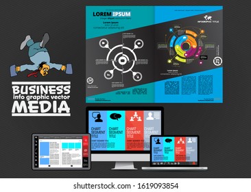 Vector illustrations of modern info graphics. Use in website, corporate report or presentation