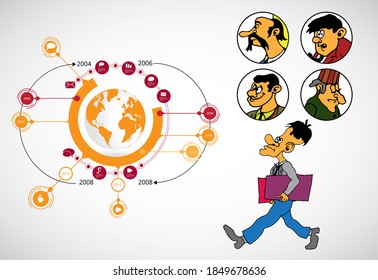 Vector illustrations of modern info graphics. Use in website, corporate report or presentation