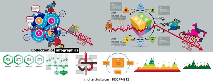 Vector illustrations of modern info graphics. Use in website, corporate report or presentation