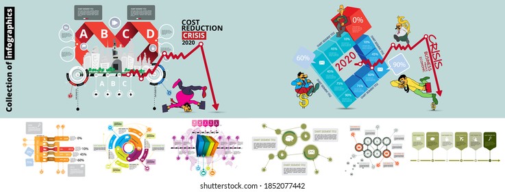 Vector illustrations of modern info graphics. Use in website, corporate report or presentation