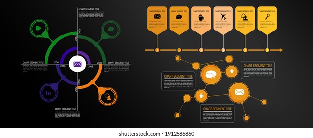 Vector illustrations of modern info graphics. Use in website, corporate report or presentation