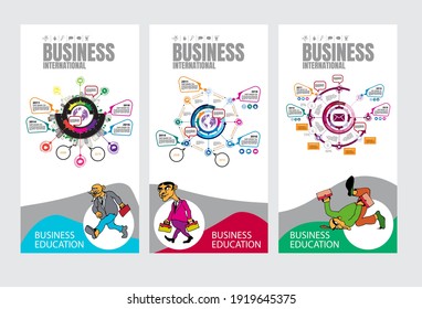 Ilustraciones vectoriales de gráficos de información modernos. Uso en sitios web, informes corporativos o presentación