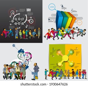 Vektorgrafiken moderner Infografiken. Verwendung auf Website, Unternehmensbericht oder Präsentation