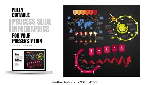 Vector illustrations of modern info graphics. Use in website, corporate report or presentation
