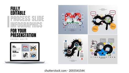 Vector illustrations of modern info graphics. Use in website, corporate report or presentation