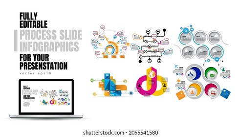 Vector illustrations of modern info graphics. Use in website, corporate report or presentation