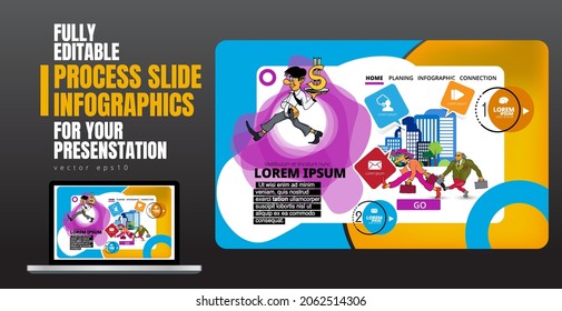 Ilustraciones vectoriales de gráficos de información modernos. Uso en sitios web, informes corporativos o presentación