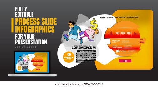 Ilustraciones vectoriales de gráficos de información modernos. Uso en sitios web, informes corporativos o presentación