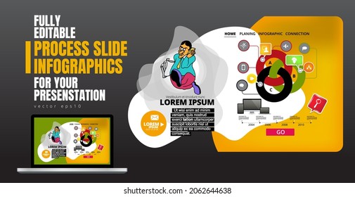 Ilustraciones vectoriales de gráficos de información modernos. Uso en sitios web, informes corporativos o presentación