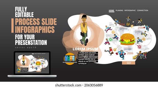 Vector illustrations of modern info graphics. Use in website, corporate report or presentation