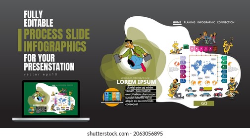 Ilustraciones vectoriales de gráficos de información modernos. Uso en sitios web, informes corporativos o presentación