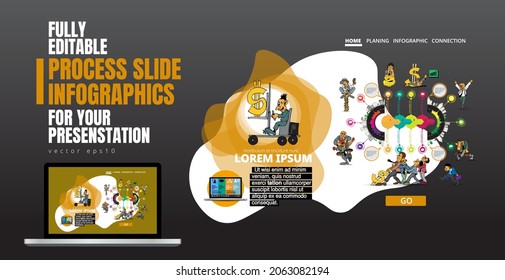 Vector illustrations of modern info graphics. Use in website, corporate report or presentation
