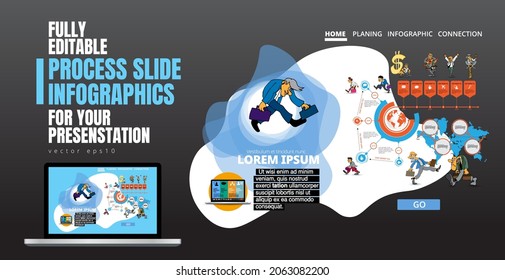 Vector illustrations of modern info graphics. Use in website, corporate report or presentation