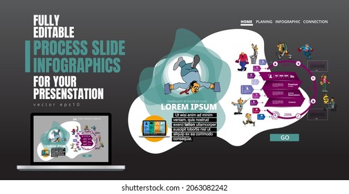 Vector illustrations of modern info graphics. Use in website, corporate report or presentation