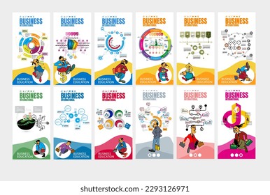 Vector illustrations of modern info graphics. Use in website, corporate report or presentation