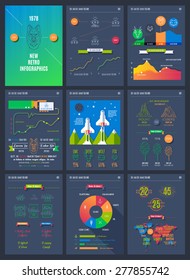 Vector illustrations of modern infographics. Big set of info graphics elements in flat business style.  Use in presentation, advertising, marketing, website, flyer, corporate report etc. 