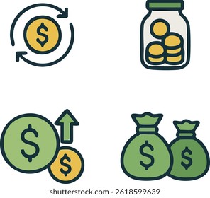 Vector illustrations money icon element, Perfect for Infographics, Articles, Books, Flyers, Banners