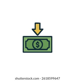 Ilustraciones vectoriales elemento de icono de dinero, perfecto para infografías, artículos, libros, volantes, Anuncios