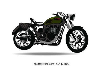 Vector illustrations of motorcycle isolated on white background.