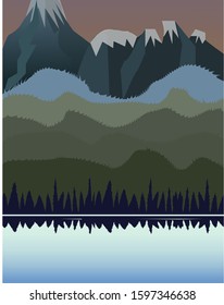 Vector illustrations of mountain in flat style