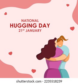 Vector illustrations for National Hugging Day 21 January