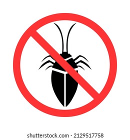 Vector illustrations no cockroach, no beetle icon
