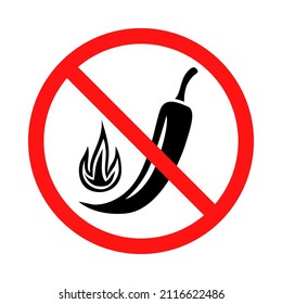 Vector illustrations not spicy, no pepper, no hot icon
