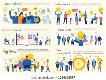 Vector illustrations of the office concept business people in the flat style. E-commerce, online education, project management, start up, digital marketing and mobile advertising business concept